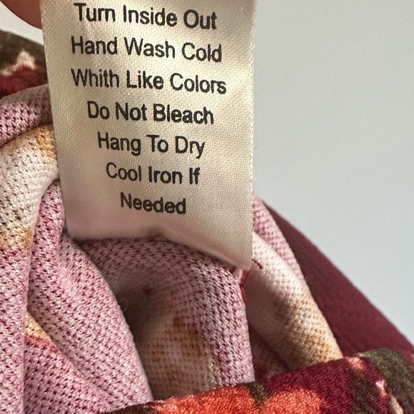 Altar’d State Burgundy/Maroon Floral Print On or Off the Shoulder Jumpsuit - Picture 15 of 15